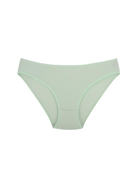 Kompedan Fitilli Ribana Pamuklu Esnek Rahat Slip Bikini Külot | Açık Yeşil 26000 - S000237690-29488