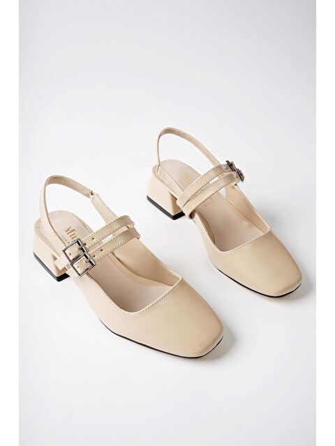 Muggo JANE Arkası Açık Kare Burunlu Kadın Günlük Kısa Topuklu Ayakkabı - S000143358-25638