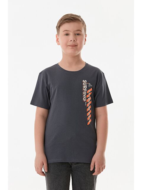 Fullamoda %100 Pamuk Adventure Yazı Baskılı Erkek Çocuk Tişört - S000381212-29666