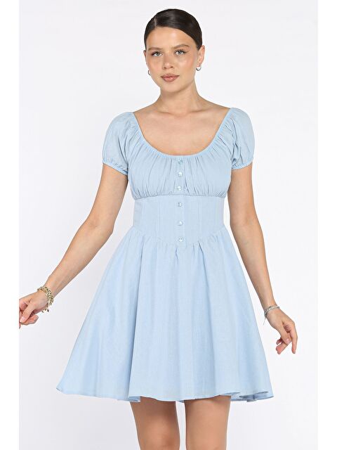 Gülseli Beli Korseli Kadın Elbise - S000399282-17234