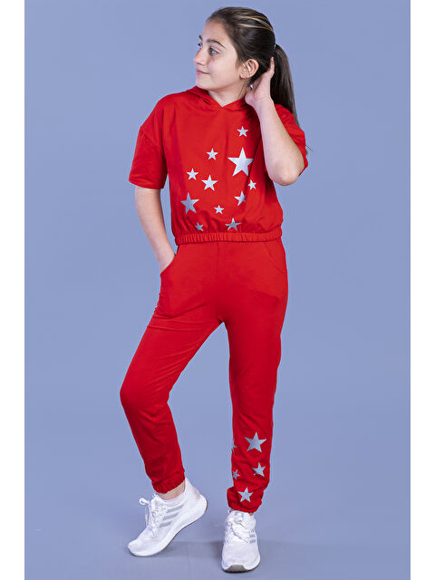 Toontoykids Kız Çocuk Reflektörlü Yıldız Baskılı Eşofman Takımı - S000303125-19351