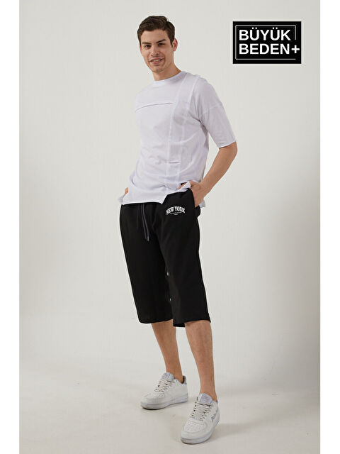 Süperlife Erkek  New York Baskılı Slim Fit Kalıp Büyük Beden Şort SPR25BSR087 - S000374800-19351