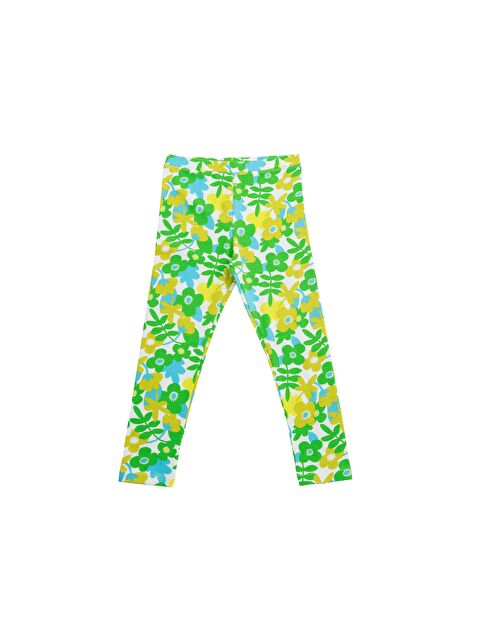 Lovetti Kız Çocuk Yeşil Mavi Çiçek Desen Tayt - S000378877-23173