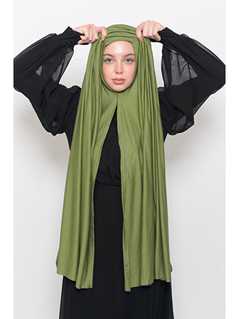 Altobeh Hazır Pratik Geçmeli Lüks Organik Düz Penye Şal Eşit Hizalı - S000377764-19972