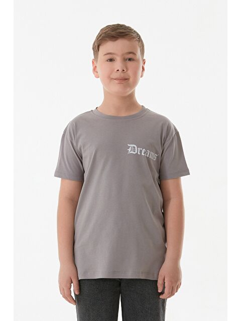 Fullamoda Dreams Yazı Baskılı Bisiklet Yaka Erkek Çocuk Tişört - S000381218-20600