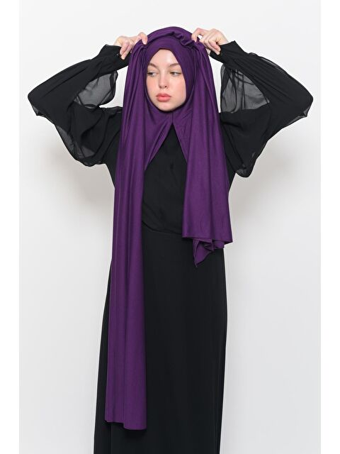 Altobeh Hazır Pratik Geçmeli Lüks Organik Düz Penye Şal Çapraz Hizalı - S000377765-20036