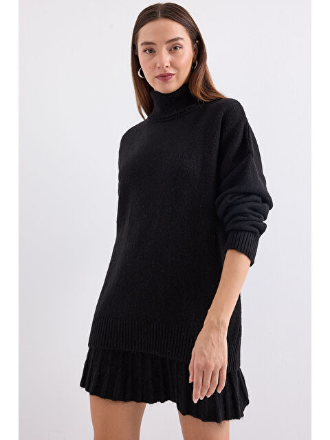 Bigdart 15891 Kazak Etek Triko İkili Takım - Siyah - S000255122-19351