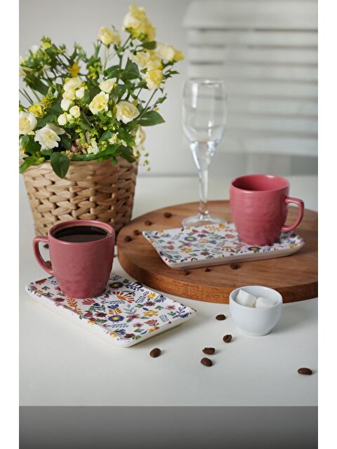 Keramika Springtime Doğaltaş Kahve Sunum Seti 4 Parça 2 Kişilik - S000168008-23173