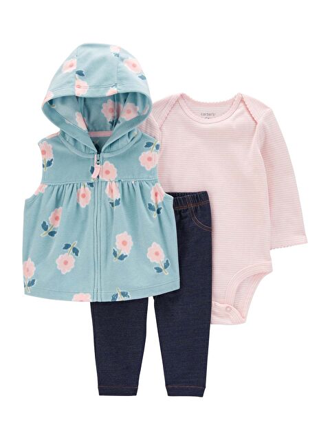Carter's Kız Bebek Yelekli Set 3'lü Paket - S000309464-23173