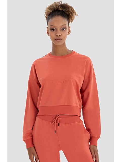 Superstacy Ena Oversize Kiremit Crop Sweatshirt - S000221397-20013