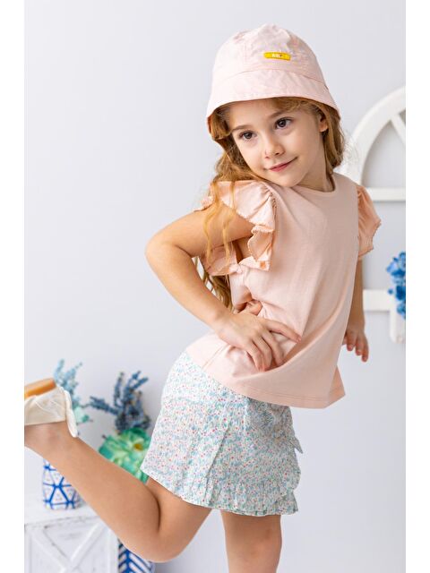 Mi·ni·ni·o Kız Çocuk Kolu Fırfırlı T-Shirt - Yavruağzı - S000363745-2373