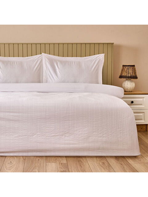 Evidea Soft Dobby Weave Çift Kişilik Nevresim Takımı - Beyaz - S000511665-20063