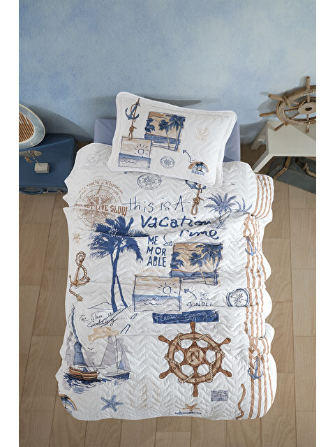 Clasy %100 Pamuk Tek Kişilik Yatak Örtüsü Seti Hawaii - S000333831-17234