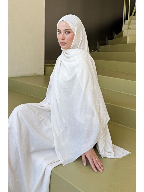 Lamelif Organic Premium Şal Kırık Beyaz - S000529707-10584