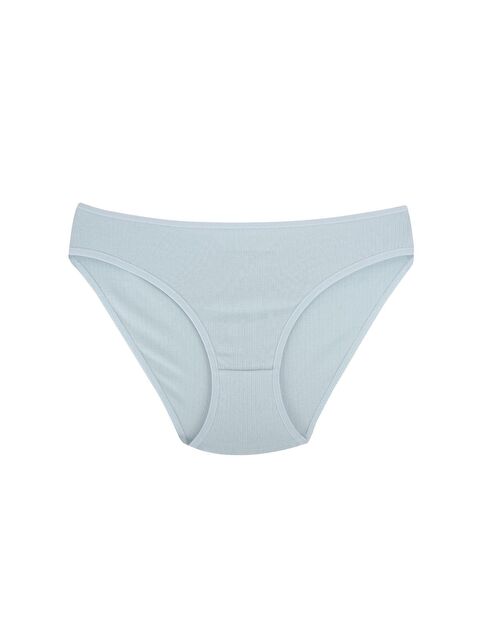 Kompedan Fitilli Ribana Pamuklu Esnek Rahat Slip Bikini Külot | Mavi 26000 - S000237690-17234