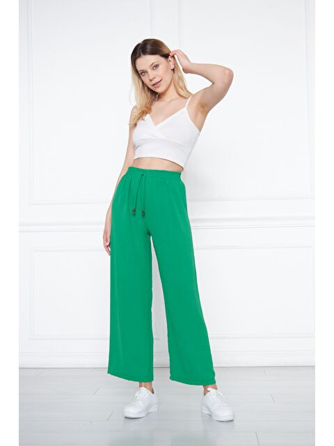 Comstar Kadın Aerobin Geniş Paça Palazzo Bel Lastikli Pantolon
