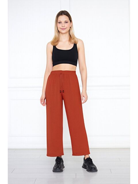 Comstar Kadın Aerobin Geniş Paça Palazzo Bel Lastikli Pantolon