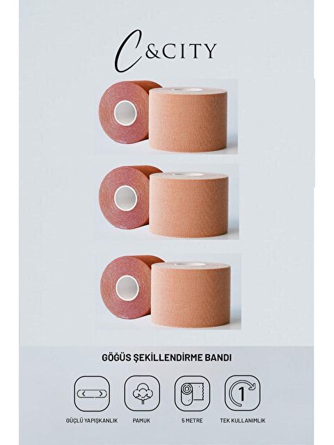 C&City 3 lü Paket Göğüs Dikleştirici Ve Şekillendirici Bant Ten - S000220302-26407