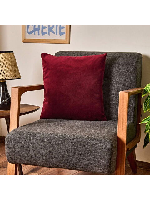 Evidea Soft Shiney Kırlent - Bordo - 40x40 cm - S000511698-19951