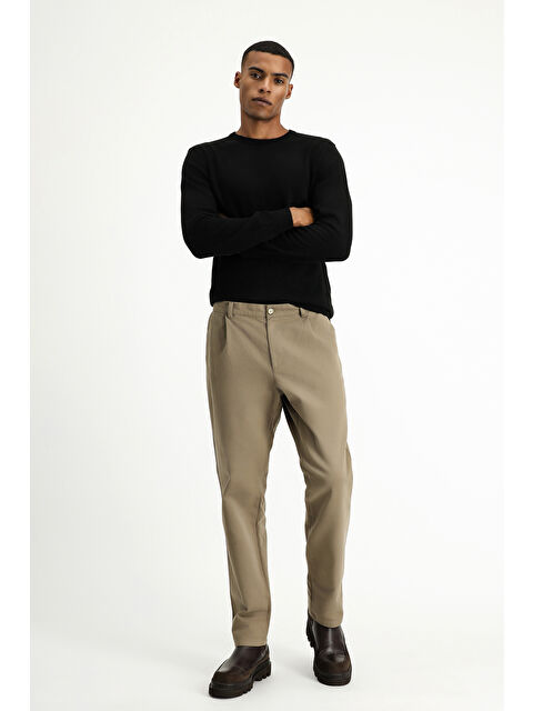 Kiğılı Regular Fit Elastanlı Pileli Kanvas / Chino Pantolon - S000409372-26429