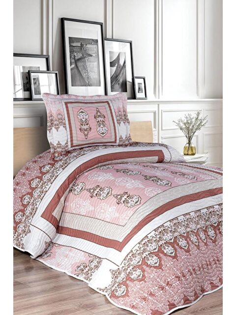 Çeyiz Diyarı Alina Baskılı Kapitoneli Tek Kişilik Yatak Örtüsü - S000490630-23173