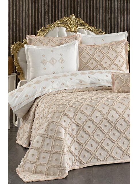 Çeyiz Diyarı Alara Gelin Seti 8 Parça Cappucino - S000490635-19413