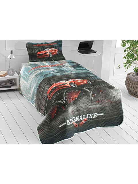 Çeyiz Diyarı Adrenaline Genç ve Çocuk Baskılı Tek Kişilik Yatak Örtüsü Kırmızı - S000490634-20045