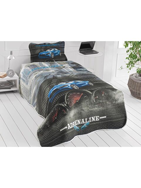 Çeyiz Diyarı Adrenaline Genç ve Çocuk Baskılı Tek Kişilik Yatak Örtüsü Mavi - S000490639-1091