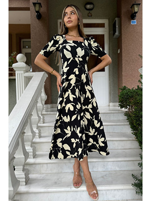 Gülseli Desenli Kadın Elbise - S000289609-19351