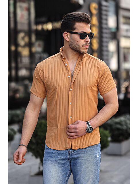 Comstar Erkek Kendinden Çizgi Desenli Gömlek - S000186018-4557