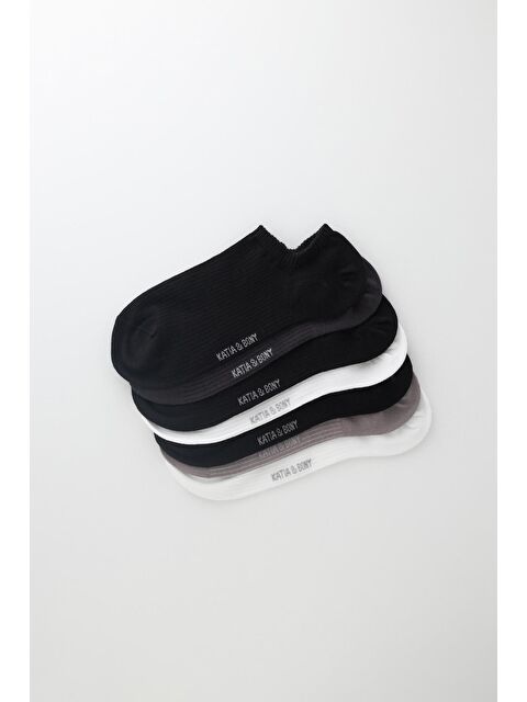 Katia And Bony Siyah Karışık Renkli 7'li Paket Patik Çorap - S000214306-19351