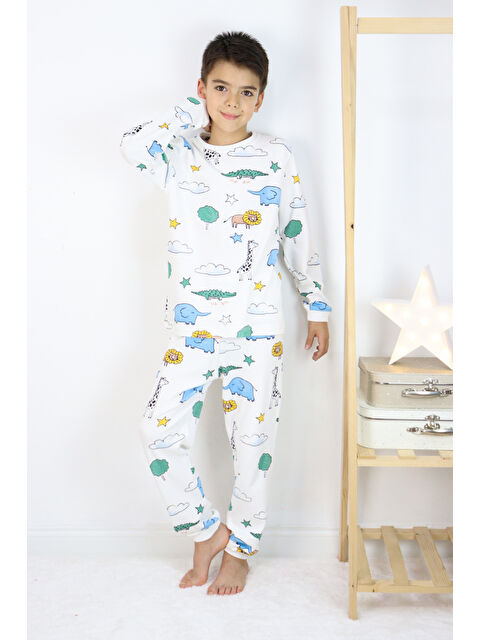 Harika Kids Erkek Çocuk Baskılı interlok Kumaş Uzun Kollu Pijama Takımı - S000147343-20063