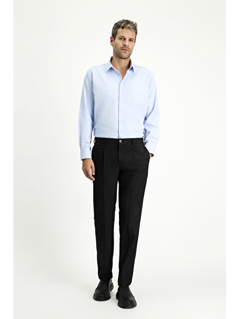 Kiğılı Slim Fit Dar Kesim Elastanlı Pileli Klasik Kumaş Pantolon