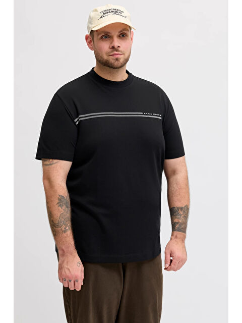 Jack & Jones Plus Büyük Beden Pamuklu Regular Fit Bisiklet Yaka T Shirt 12297257 - S000515221-19351