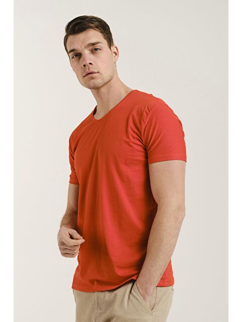 Oksit V Yaka Slim Fit Basic Erkek Tişört - S000125267-20048