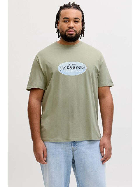 Jack & Jones Plus Büyük Beden % 100 Pamuk Regular Fit Logolu T Shirt 12298346 - S000515222-29488