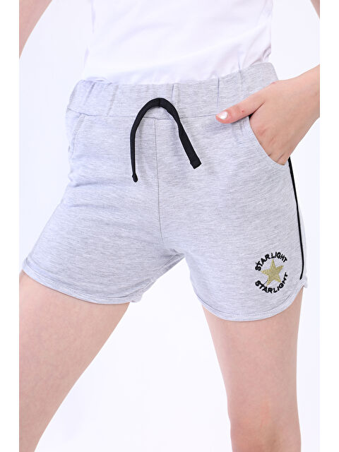 Toontoykids Kız Çocuk Yıldız Arma Nakışlı Şort