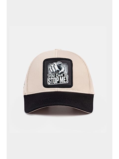 BlackBörk Six You Can t Stop Me Logolu Siyah-Bej Beyzbol Şapka