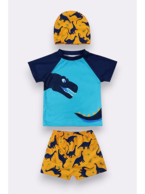 My Kids Wear Erkek Çocuk Dinozor Desenli Mayo Seti 12457 - S000501982-37396