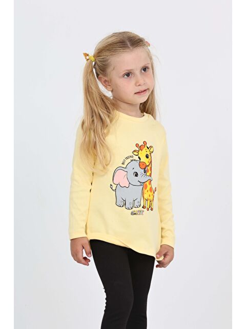 Toontoykids Kız Çocuk Zürafa Fil Baskılı Sweatshirt - S000420612-20065