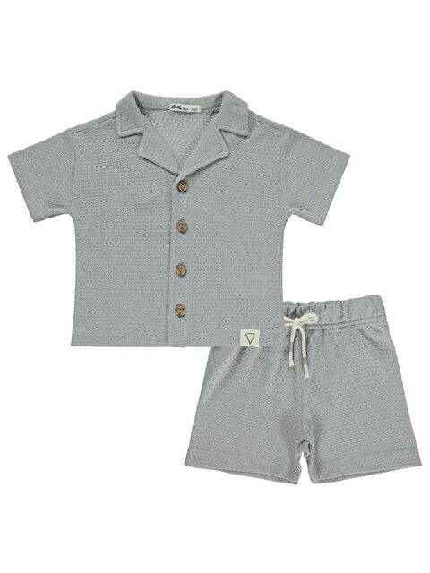 Civil Boys Petek Kumaş Şortlu 2-5 Yaş Takım - Gri 4-5 Yaş - S000359593-20600