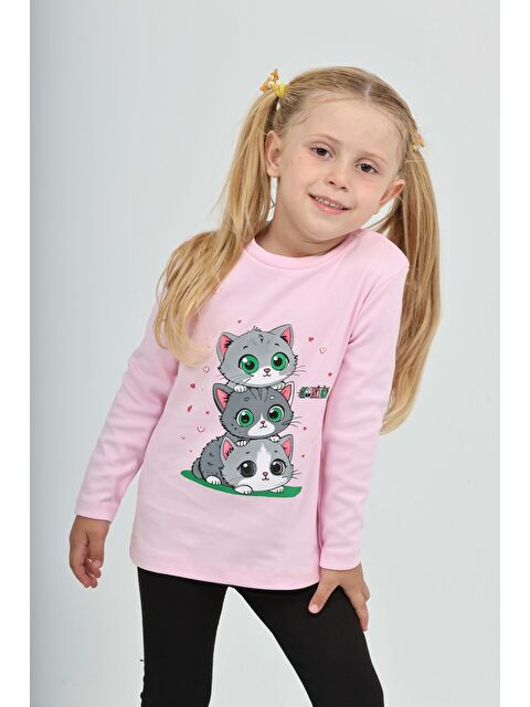 Toontoykids Kız Çocuk Üçlü Kedi Baskılı Sweatshirt - S000420613-20024