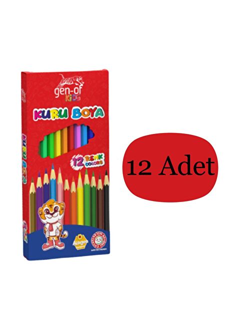 Gen-Of Kids Karton Kutu Tam Boy Kuru Boya 12 Renk 12 Adet - S000208465-27074
