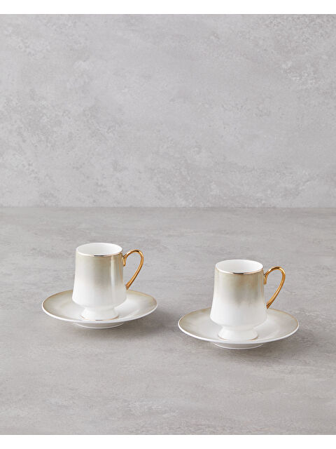 English Home Royals New Bone China 4 Parça 2 Kişilik Kahve Fincan Takımı 90 ml Vizon - S000490655-26429