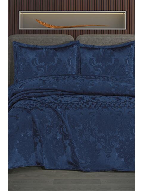 Çeyiz Diyarı Violetta Şönil Çift Kişilik Yatak Örtüsü 240x260 cm Lacivert - S000490667-21164