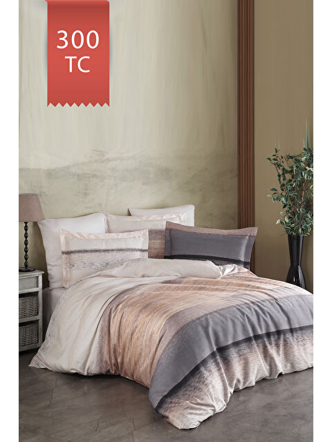 Varol Royal Saten 300TC Nevresim Takımı (Çift Nevresimli) Family Size - FORESTA - S000450918-23173