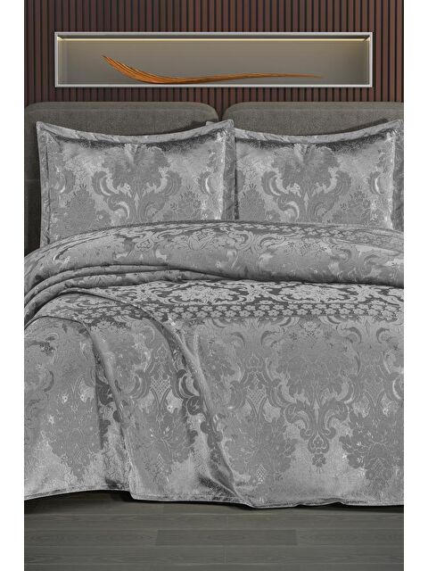 Çeyiz Diyarı Violetta Şönil Çift Kişilik Yatak Örtüsü 240x260 cm Gri - S000490669-20600