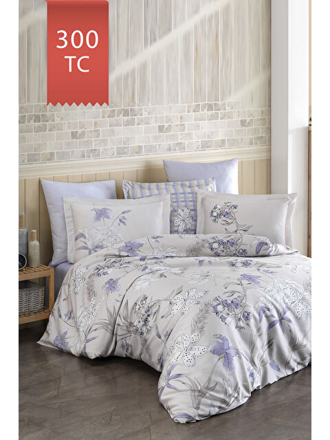 Varol Royal Saten 300TC Nevresim Takımı (Çift Nevresimli) Family Size - ESSENZA - S000450920-23173