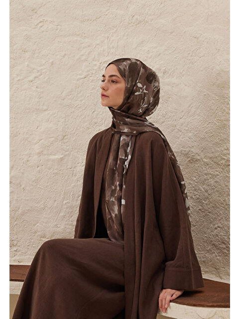 Fresh Scarfs Lizzy Desen Rami Şal Kahverengi - S000458289-19413