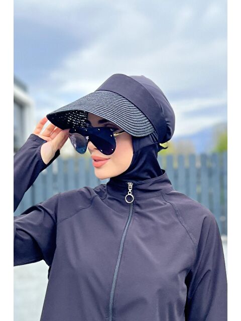 Remsa Mayo Katlanır Vizör Hasır Şapka Güneş Koruyucu Siperlik Siyah RŞ-43 - S000210926-19351